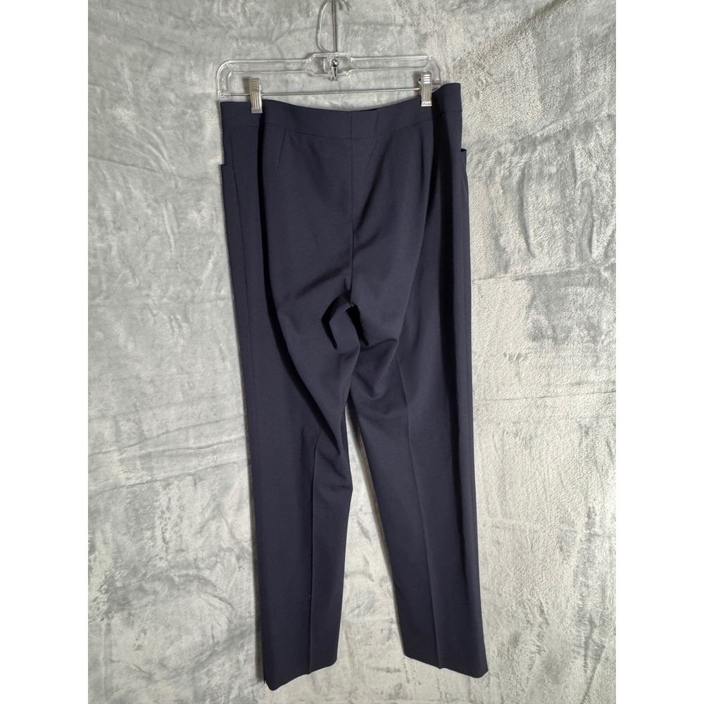 Lafayette 148 New York Irving Navy Virgin Wool Slim Straight Leg Pants Size 6 - Picture 5 of 10